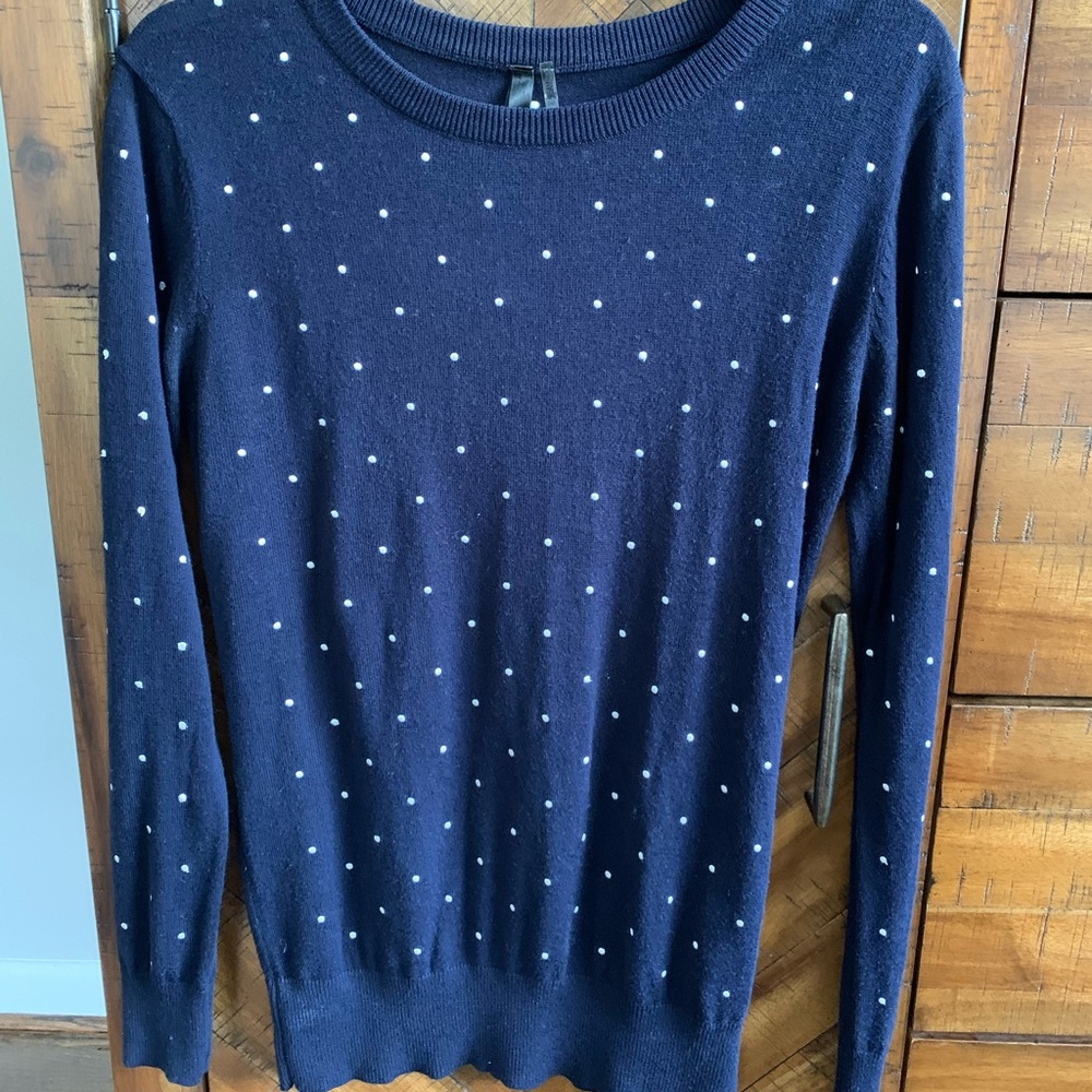 Polka Dot Cotton Blend Pullover